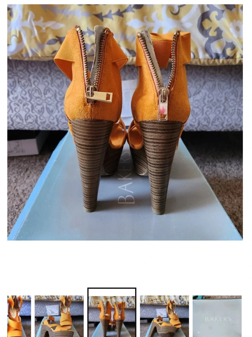 Bakers Yellow Crisscross Platform Sandals